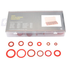 Red Fiber Washer Assortment, Heat Resistance Insulation Washers for Automotive and Industrial Equipment, Durable Sealing Spacers with Protective