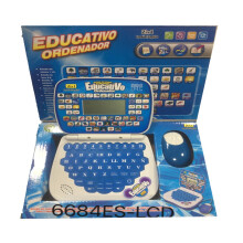Jucărie de laptop 2 în 1 pentru preșcolari, tabletă interactivă pentru învățare timpurie cu mouse și tastatură, învățare bilingvă prin