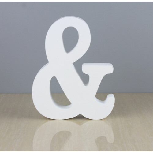 Lettre décorative en bois 15 cm blanche