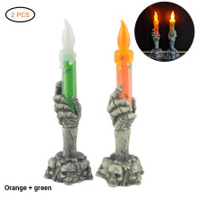 Getimede LED-verlichting, Halloween-decoraties met waterdichte, op batterijen werkende skeletkaarsen voor in de tuin en voor een spookhuis