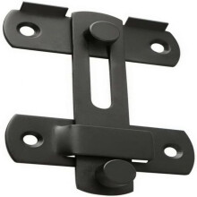Fecho de portão para porta de celeiro, fecho de portão de aço inoxidável resistente com acabamento preto fosco de 3 camadas, fecho de segurança