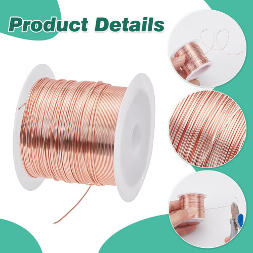 59Feet0.6mm22Gauge σύρμα χαλκού Σύρμα κατασκευής κοσμημάτων Σύρμα από χαλκό για χάντρες 2