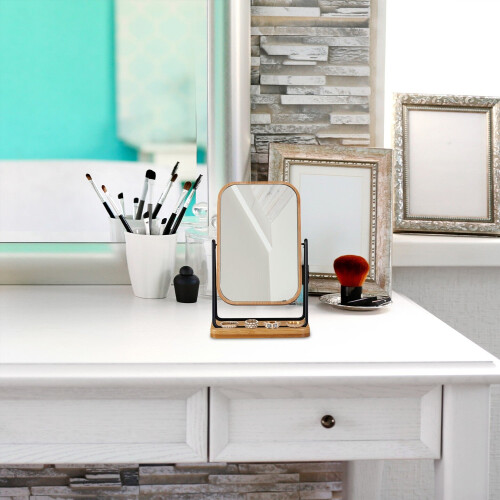 Table mirror with bamboo frame 2