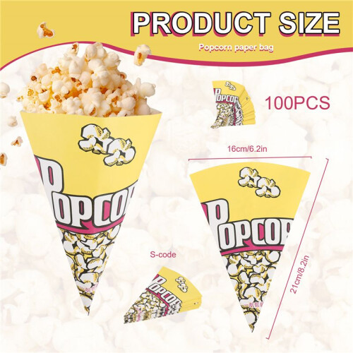 100X Popcorntueten Papiertueten Mandeln Popcorn S 1