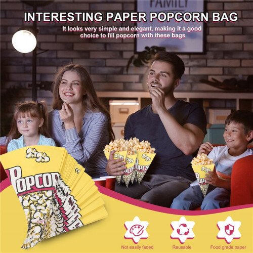 100X Sacs de -Corn Sacs de Papier Amandes Popcorn S
