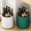 Utensil Storage Stand Rotating Cylinder Holder 6 Slots 4