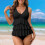 Women's Tankini Swimsuit Slimming Solid Full-Coverage 6
