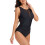 Dame badedragt i slim fit, ensfarvet 7