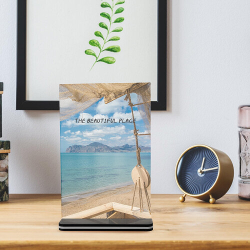 Premium Clear Acrylic Menu Holder with Stable Base for Easy Tabletop Display 2