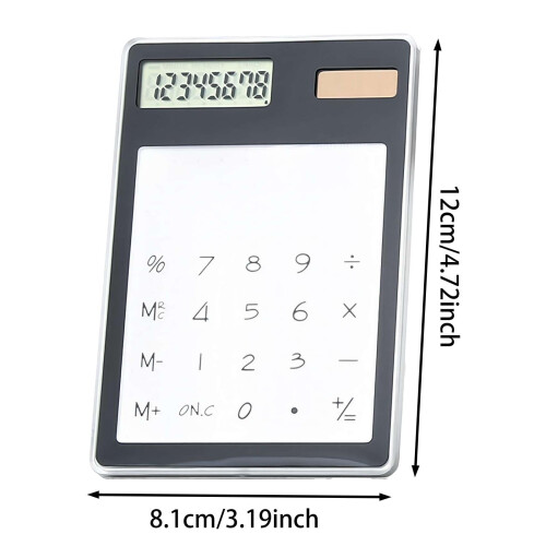 Mini Solar-Powered Pocket Calculator for Students – Transparent Basic Standard Desktop Calculator Compatible with All Standard Uses 2
