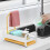 Perforation-Free Multi-Functional Kitchen Sink Draining & Storage Rack – White/Yellow, Compatible with Standard Sinks 4