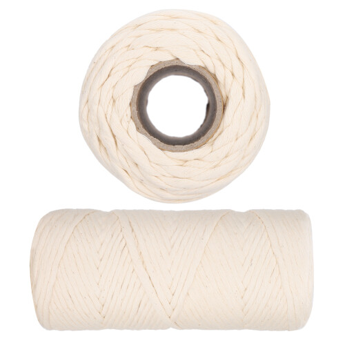 100m Cotton Rope, 4mm Thick, Macrame Yarn for Crafts