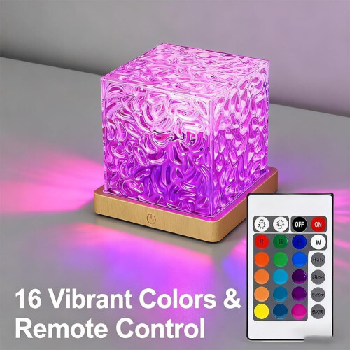 Dynamic Rotating Water Ripple Projector Night Light, 16 Colors, Aurora Borealis Effect, Remote Control – Compatible with US/EU outlets 2