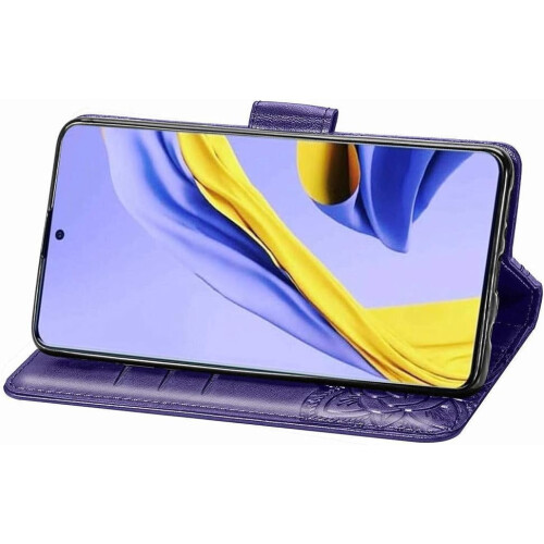 Samsung Galaxy A71 5G wallet case butterfly purple leather 2