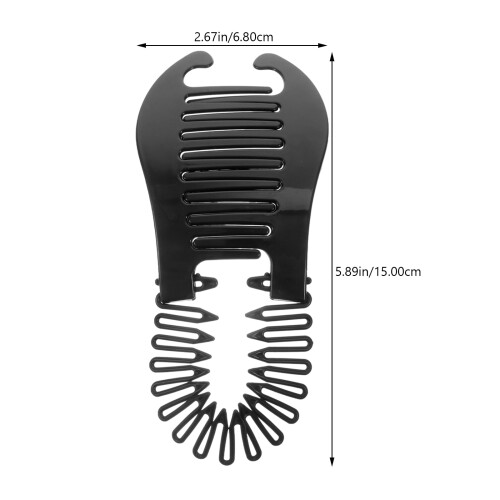 Κλιπ μαλλιών μπανάνας μαύρο Curved4Pieces 1