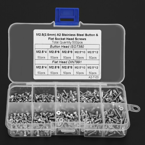 Flat Head Hex Socket Countersunk Stainless Steel Screws Corrosion Resistant Anti Rust Adjustable Fastening Multi Size Easy Storage Durable Wide 1