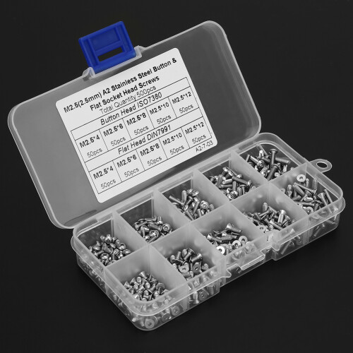 Flat Head Hex Socket Countersunk Stainless Steel Screws Corrosion Resistant Anti Rust Adjustable Fastening Multi Size Easy Storage Durable Wide 2