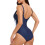 Dame badedragt i slim fit, ensfarvet 4