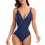 Dame badedragt i slim fit, ensfarvet 5