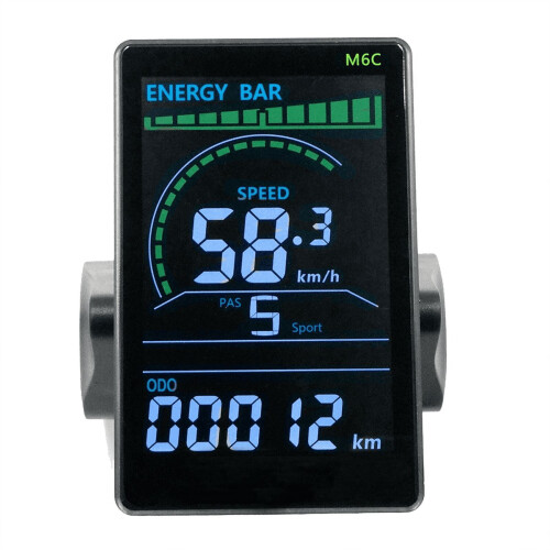 Μετρητής οθόνης LCD ηλεκτρικού ποδηλάτου M6C, έγχρωμη οθόνη 24V-60V για ηλεκτρικό 1