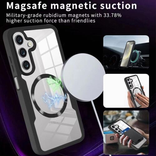 Rugged Clear Hybrid Case for Galaxy A16 5G/4G Purple 1