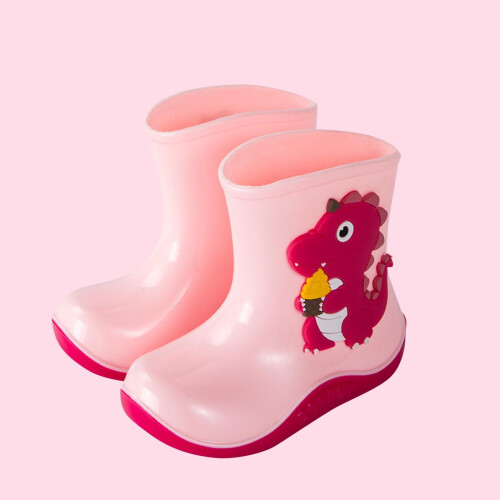 Dinosaur Print Rain Boots Waterproof Rubber Ankle-Length 1