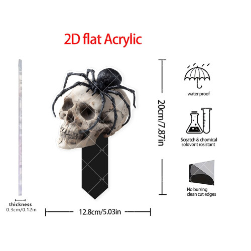 MIAOMIAOCC Decoração de Halloween para Casa, Prato de Chão 2D de 6 Polegadas com Tema de Halloween, Ideal para Decoração de Quintal, Pátio, 2