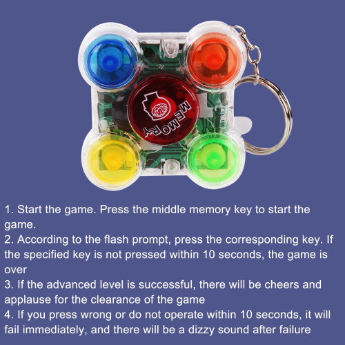 Mini Handle Game Keychain LED Electronic Memory Games For Kids Adults 2