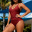 Women's wrap push-up one-piece swimsuit with tummy control 4