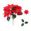 Artificial Poinsettia Stem Silk Petals Plastic Leaves1 2