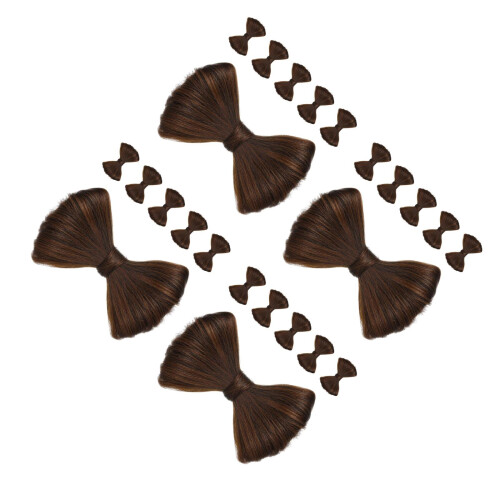 24Pièces Extensions Chignon Marron Clips Élégants 2
