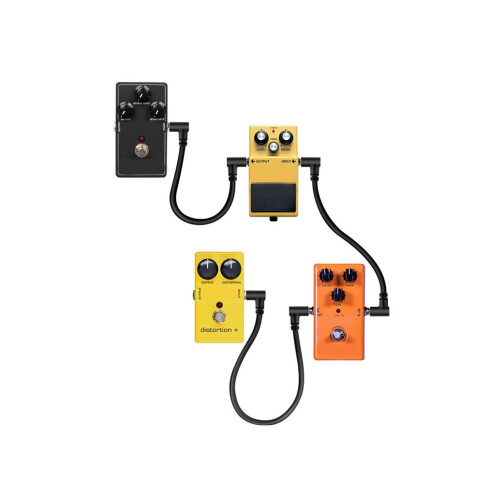 Cabos de patch para guitarra, conectores de instrumento em ângulo reto de 11,8 polegadas para pedais de efeitos e pedalboards. 1