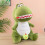 (35cm) Weiches grünes Dinosaurier-Plüschtier, Bio 1