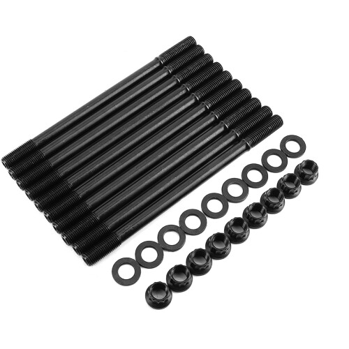 Black Oxide Finish Cylinder Head Stud Bolt Kit Easy Cylinder Head Removal Laminated Threads Precision Alignment SOHC Engine Compatibility High 1