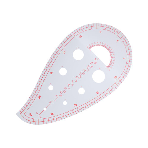 Adjustable Measuring Ruler Kit for Sewing Design, Includes French Curve and Transparent Templates for Pattern Making, Lightweight Plastic Tools for 2