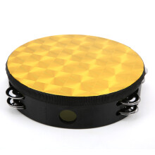 Double Row Jingles Tambourine with Ergonomic Handle, Reflective Tambourines Hand Held Drum for Kids, Radiant Tambourine Musical Instrument for