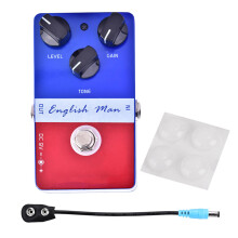 Pedală de efecte mini pentru chitară cu capacități de overdrive și fuzz, timp de delay reglabil pentru efecte de ecou, carcasă metalică cu