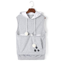 Carry Kitty Hands Free, Thumb Holes for Comfort Machine Washable, Cat Holder Carrier Sweatshirt with Pet Pouch Hoodie Sweatshirt, Removable Pouch