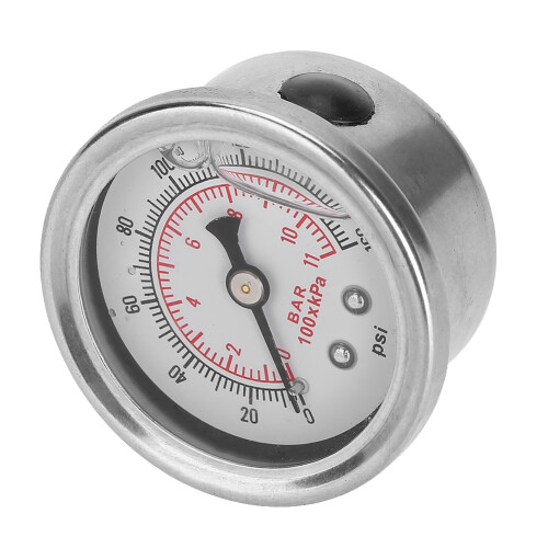 Κάτω βάση μανόμετρου πίεσης 0-160PSI από ανοξείδωτο ατσάλι, γεμισμένος με γλυκερίνη 2