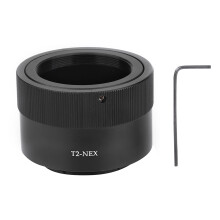 Handmatige belichtingslensadapter T2-vattingring voor Sony systeemcamera's. Hoogwaardig metaal met anodische oxidatiebehandeling. Veilige