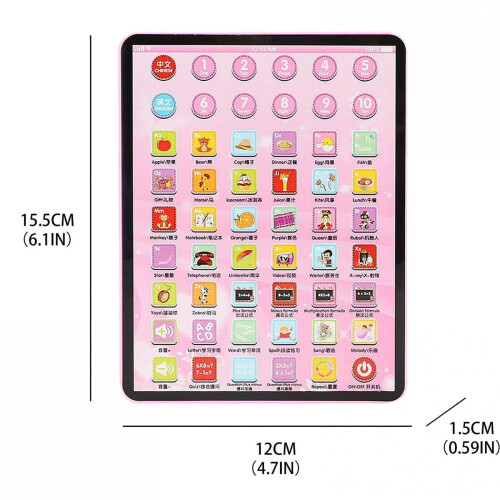 Bilingual Learning Tablet Educational Activity Language Development Electronic Device Interactive Skill Building Game 6.1x4.72 inch 1