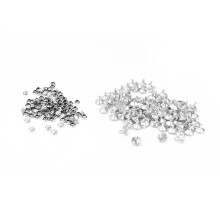 Rivets rapides avec incrustation de cristal et finition brillante, rivets en cristal colorés dans des tons argentés pour les amateurs de travaux