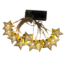 Remote Controlled LED Lights, Star Shaped String Lights, Battery Operated Fairy Lights, Festive Warm White Lights, Waterproof Outdoor Decor for