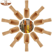 Multi-Purpose Spoons - Solid And Durable For Everyday Kitchen Use - Eco-Friendly Cooking Tools, Mini Wooden Scoops, 10Pcs Set