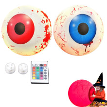 Décoration d'Halloween extérieure, yeux gonflés et injectés de sang avec décorations lumineuses LED, pour une décoration de jardin effrayante