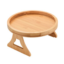 Tablette à clipser pour accoudoir de canapé, en bois jaune antidérapant, flexible et pliable, idéale pour les boissons, les en-cas et les