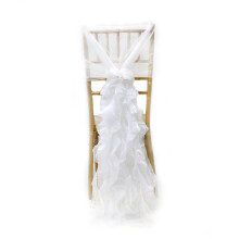 Décoration de mariage, nœuds de chaises de banquet uniques en fil de laine couleur lait pour hôtels, housses de chaises événementielles avec