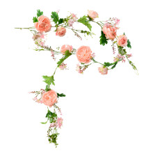 Guirlande de pivoines en soie enchanteresse, décorations florales roses en soie pour tables de mariage, rehaussée de tiges en plastique flexible et