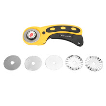 Sewing Rotary Cutter With Precise Cutting Ability And Squeeze Trigger Control, Includes Blade Cover And Replacement Option, Perfect For Crafting