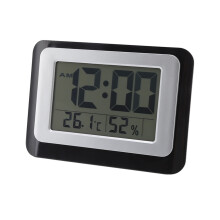 Reloj de pared digital con pantalla grande y retroiluminación azul, despertador con luz inteligente, indicador de temperatura y humedad, reloj de